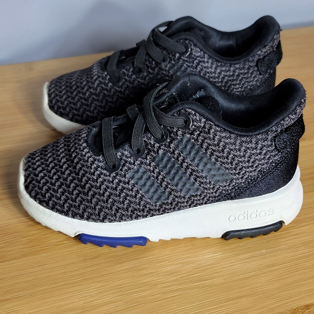 Adidas Racer TR Inf Toddler Sneakers Black Grey Blue F35875 Size 6K - Picture 3 of 8